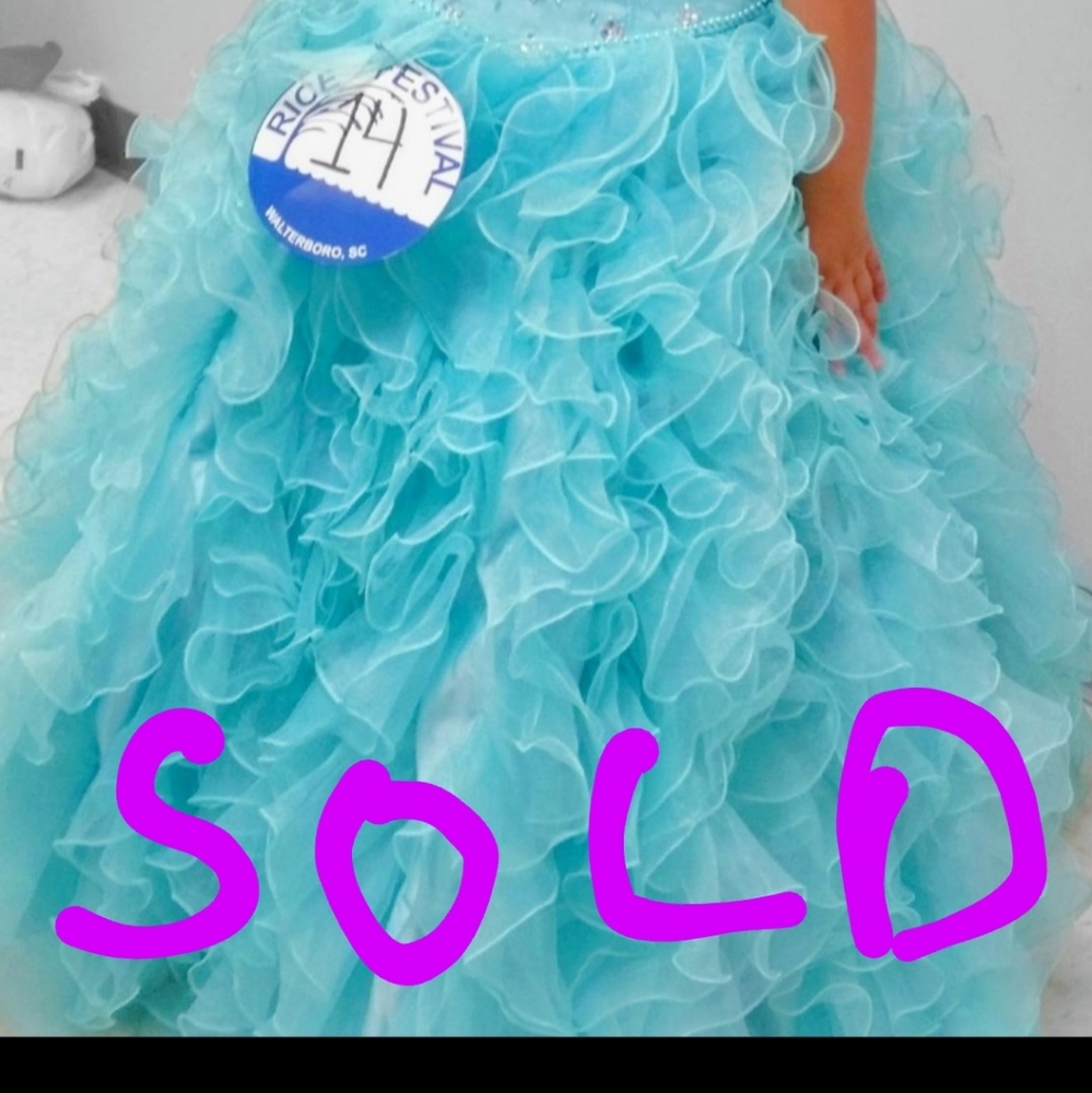 Girls teal formal dress